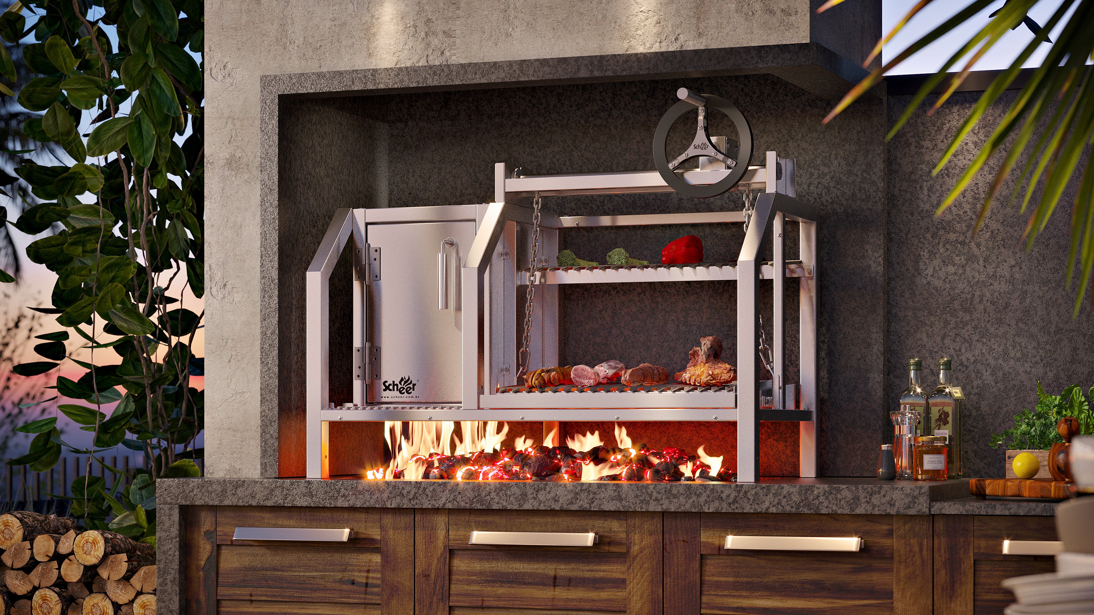 Residential Scheer Mendoza 902 Parrilla braai with firebox