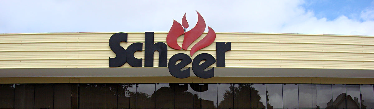 Scheer sign with flame emblem at Head Office